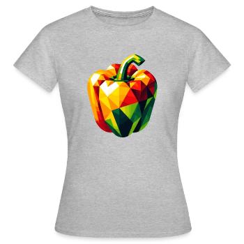 Poivre géométrique abstrait - Design de couleur - T-shirt Femme - gris chiné - Devant - AI Model Female 172 dark (172cm)