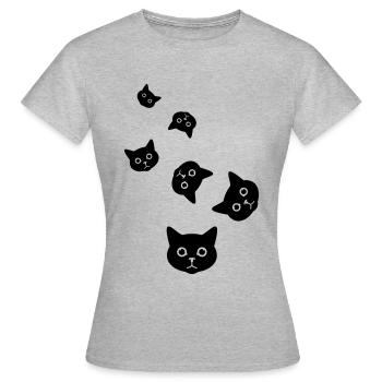 Tête de chat - T-shirt Femme - gris chiné - Devant - AI Model Female 172 dark (172cm)