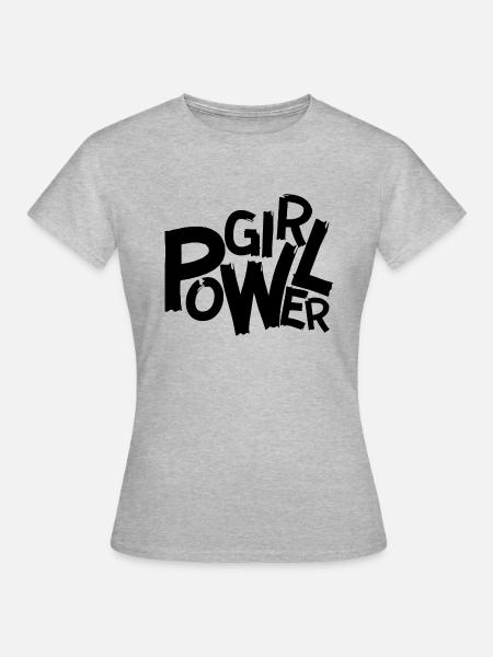 GIRL POWER - T-shirt Femme - gris chiné