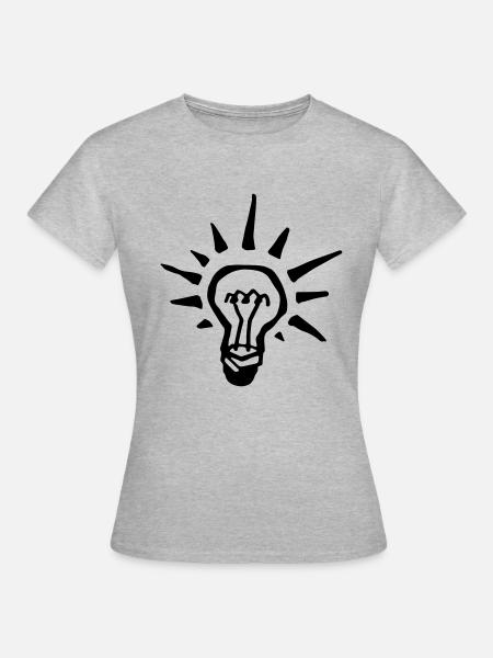 Leuchtende Glühbirne / shiny light bulb - Frauen T-Shirt - Grau meliert