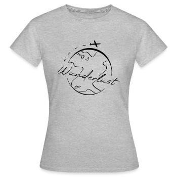 Fernweh - Frauen T-Shirt - Grau meliert - Vorne - AI Model Female 172 dark (172cm)
