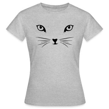 Cat eyes cat face eyes eye whiskers - Women's T-Shirt - heather grey - Front - AI Model Female 172 dark (172cm)