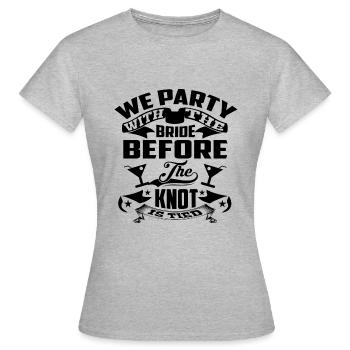 Fête d’enterrement de vie de garçon - T-shirt Femme - gris chiné - Devant - AI Model Female 172 dark (172cm)