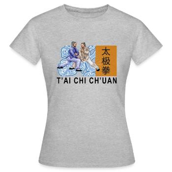 T'ai Chi Ch'uan Tai Chi Taiji - Frauen T-Shirt - Grau meliert - Vorne - AI Model Female 172 dark (172cm)