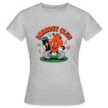 Burnout Club Santé cardiaque Cœur rieur - T-shirt Femme - gris chiné - Devant - AI Model Female 172 dark (172cm)