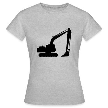 Silhouette avec une pelle, pelle rétro - T-shirt Femme - gris chiné - Devant - AI Model Female 172 dark (172cm)