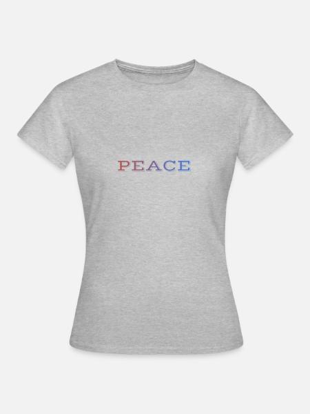 FRIEDEN für alle / Frieden & Liebe - Frauen T-Shirt - Grau meliert
