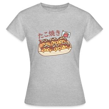 Mignon boules de poulpe takoyaki Cuisine de rue japonaise - T-shirt Femme - gris chiné - Devant - AI Model Female 172 dark (172cm)