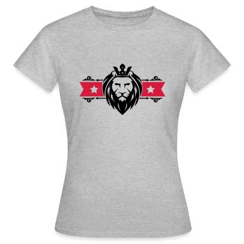 Bannière tête de Lion - tête de lion - T-shirt Femme - gris chiné - Devant - AI Model Female 172 dark (172cm)