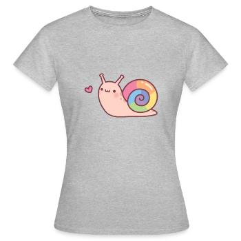 Cute Snail Rainbow Shell Doodle - Women's T-Shirt - heather grey - Front - AI Model Female 172 dark (172cm)
