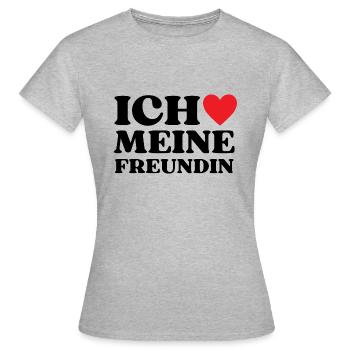 J’aime ma copine - T-shirt Femme - gris chiné - Devant - AI Model Female 172 dark (172cm)