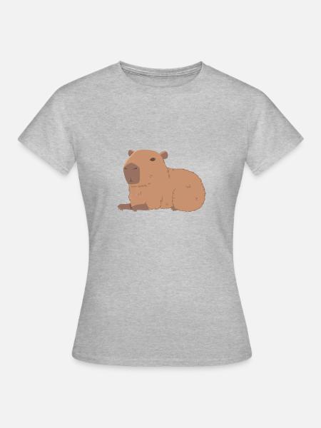 Lepäävä Capybara - Naisten t-paita - harmaasävyinen
