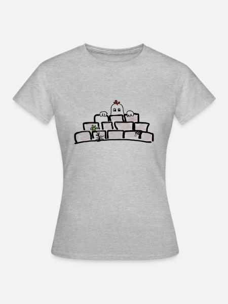 Kleines Gespenst - Frauen T-Shirt - Grau meliert
