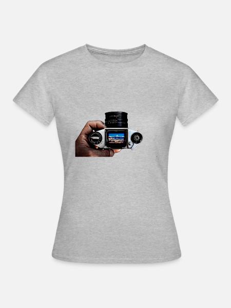 Kamera - Frauen T-Shirt - Grau meliert