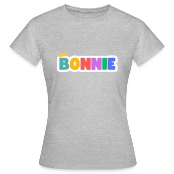 Bonnie! Personnalisable - T-shirt Femme - gris chiné - Devant - AI Model Female 172 dark (172cm)