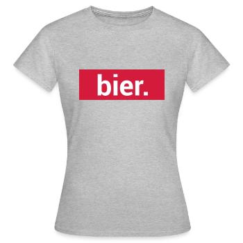 bière. - T-shirt Femme - gris chiné - Devant - AI Model Female 172 dark (172cm)