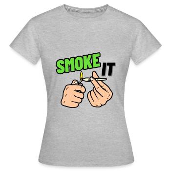 SMOKE IT - Women's T-Shirt - heather grey - Front - AI Model Female 172 dark (172cm)