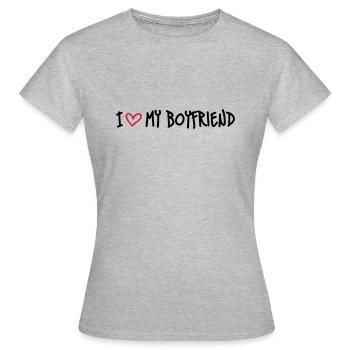 I Love My Boyfriend - T-shirt Femme - gris chiné - Devant - AI Model Female 172 dark (172cm)