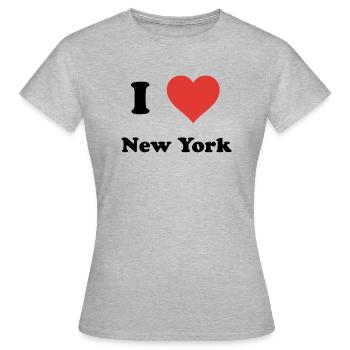 I Love New York - Frauen T-Shirt - Grau meliert - Vorne - AI Model Female 172 dark (172cm)