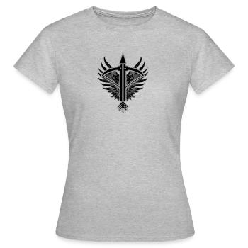 Armbrust Flügel - Frauen T-Shirt - Grau meliert - Vorne - AI Model Female 172 dark (172cm)