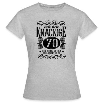 Knackige 70 Mal knackt es hier mal knackt es da - Frauen T-Shirt - Grau meliert - Vorne - AI Model Female 172 dark (172cm)
