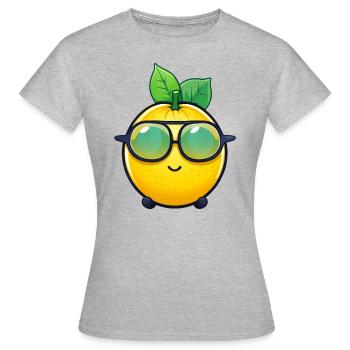 Cool Lemon - Design de limonade rafraîchissant - T-shirt Femme - gris chiné - Devant - AI Model Female 172 dark (172cm)