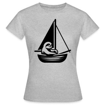 Dériveur minimaliste Sloth Summer - T-shirt Femme - gris chiné - Devant - AI Model Female 172 dark (172cm)