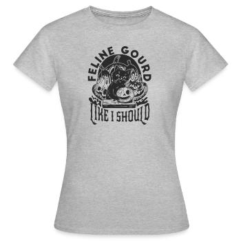 Halloween Cat Feline Gourd Like I Should - Women's T-Shirt - heather grey - Front - AI Model Female 172 dark (172cm)