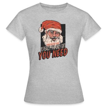 Weihnachten Familie Spruch Being Related To Me - Frauen T-Shirt - Grau meliert - Vorne - AI Model Female 172 dark (172cm)