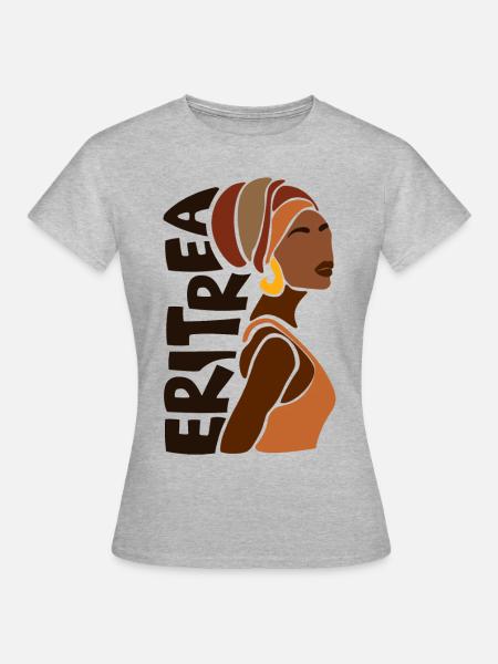 Eritrea Eritreische Flagge Asmara Black Heritage - Frauen T-Shirt - Grau meliert