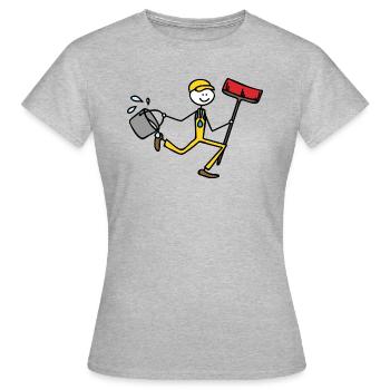 Cleaning man - Women's T-Shirt - heather grey - Front - AI Model Female 172 dark (172cm)