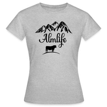 Alm Cow Mountains Mountain Tirol Switzerland Bavaria Alb Allgäu - Women's T-Shirt - heather grey - Front - AI Model Female 172 dark (172cm)
