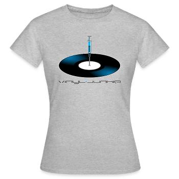 Vinyl Junkie - Women's T-Shirt - heather grey - Front - AI Model Female 172 dark (172cm)