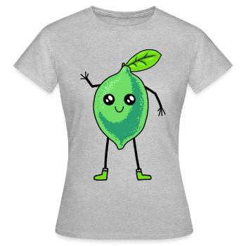 lemon, lime, lime, vitamins, funny, sour - Women's T-Shirt - heather grey - Front - AI Model Female 172 dark (172cm)