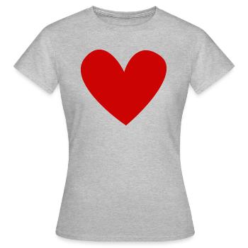 Imprimé cœur - T-shirt Femme - gris chiné - Devant - AI Model Female 172 dark (172cm)