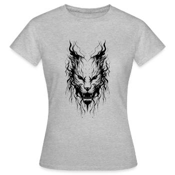 Bestia - das Biest - Frauen T-Shirt - Grau meliert - Vorne - AI Model Female 172 dark (172cm)