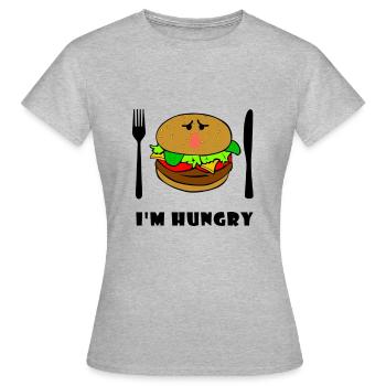 hamburger - T-shirt Femme - gris chiné - Devant - AI Model Female 172 dark (172cm)