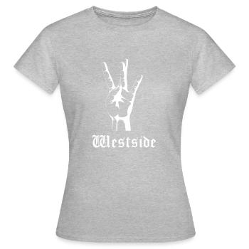 Westside Weiß - Frauen T-Shirt - Grau meliert - Vorne - AI Model Female 172 dark (172cm)