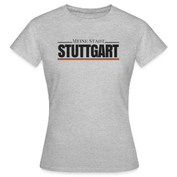 Meine Stadt Stuttgart, Heimweh, Heimat, Liebe, - Frauen T-Shirt - Grau meliert - Vorne - AI Model Female 172 dark (172cm)