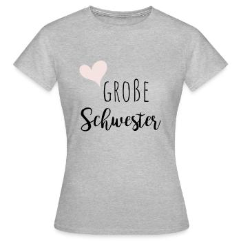 Große Schwester - Frauen T-Shirt - Grau meliert - Vorne - AI Model Female 172 dark (172cm)