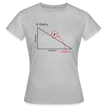 Find X I found It Funny Math Design - Frauen T-Shirt - Grau meliert - Vorne - AI Model Female 172 dark (172cm)