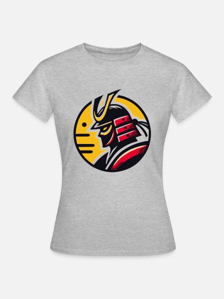 Gelber Samurai - Frauen T-Shirt - Grau meliert