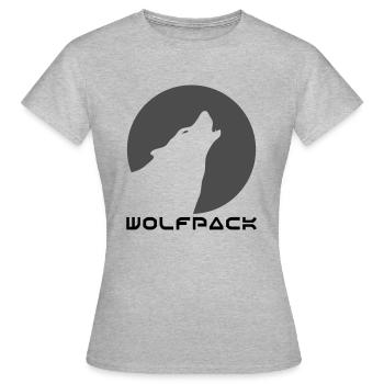 wolfpack_1 - T-shirt Femme - gris chiné - Devant - AI Model Female 172 dark (172cm)