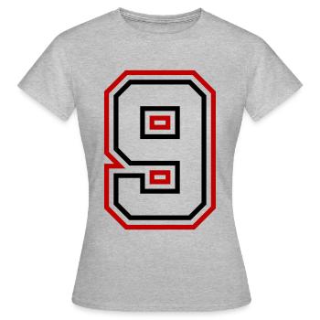 9 Number number - Women's T-Shirt - heather grey - Front - AI Model Female 172 dark (172cm)