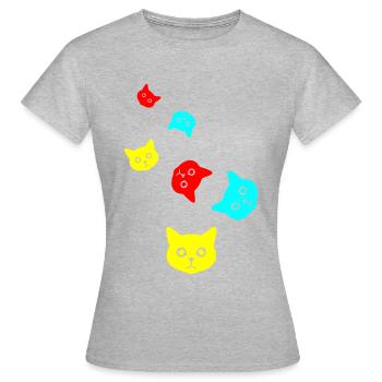 Tête de chat - T-shirt Femme - gris chiné - Devant - AI Model Female 172 dark (172cm)
