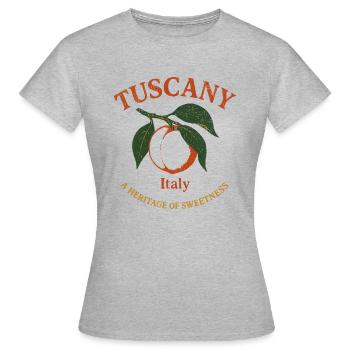 Toscana Italien Pfirsich Shirt - Frauen T-Shirt - Grau meliert - Vorne - AI Model Female 172 dark (172cm)