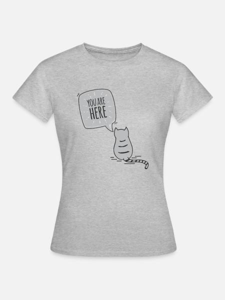 Chat - T-shirt Femme - gris chiné