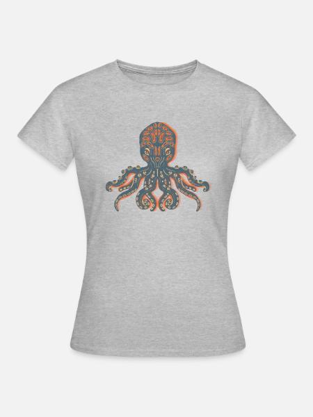 Retro Octopus - Women's T-Shirt - heather grey