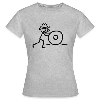 Ball schieben Panne Fitness Bewegung Physio Skizze - Frauen T-Shirt - Grau meliert - Vorne - AI Model Female 172 dark (172cm)