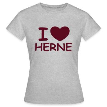 I ♥ Herne - Frauen T-Shirt - Grau meliert - Vorne - AI Model Female 172 dark (172cm)